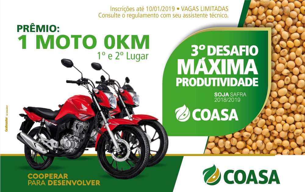 Lançado 3º Desafio Máxima Produtividade de Soja Coasa