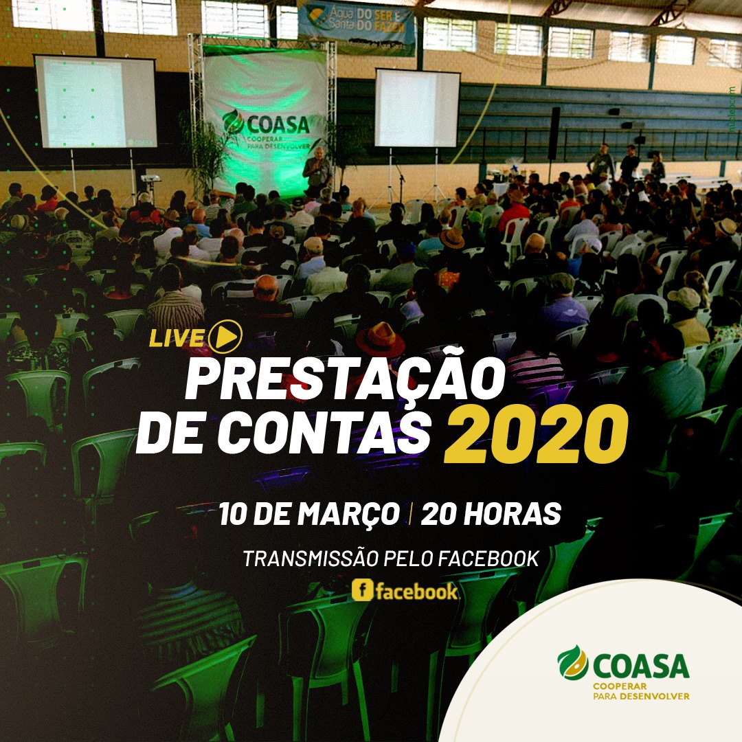 Prestação de Contas da Coasa 2020 será transmitida via Facebook