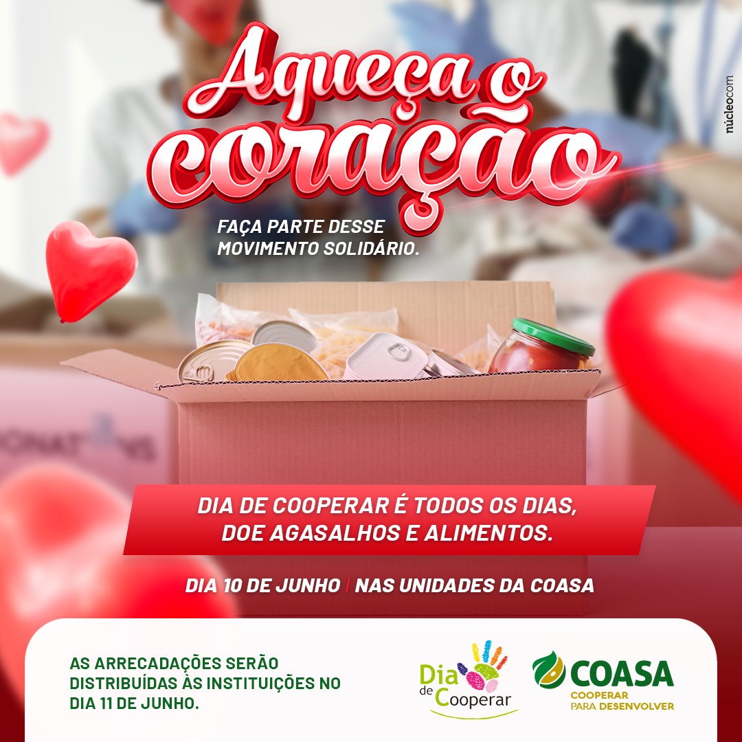 Aqueça o Coração: Coasa realiza campanha de arrecadação de alimentos e agasalhos