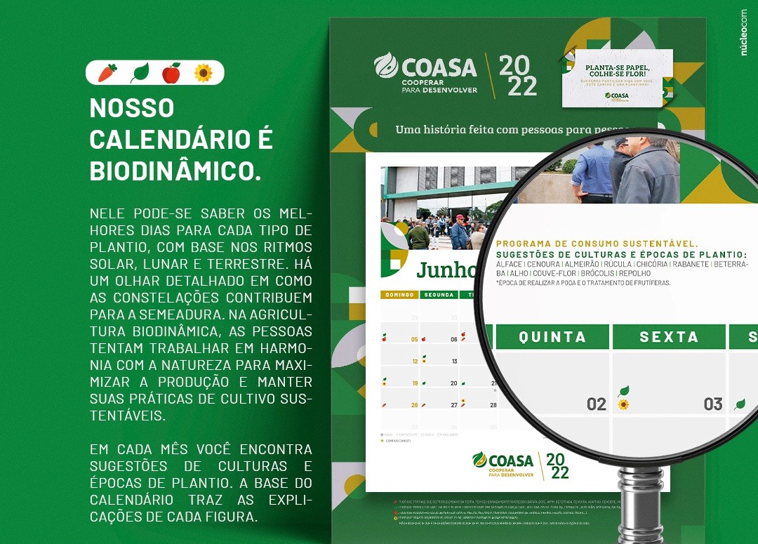 Calendário Biodinâmico auxilia associados da Coasa sobre melhores períodos para o plantio de diversas cultivares