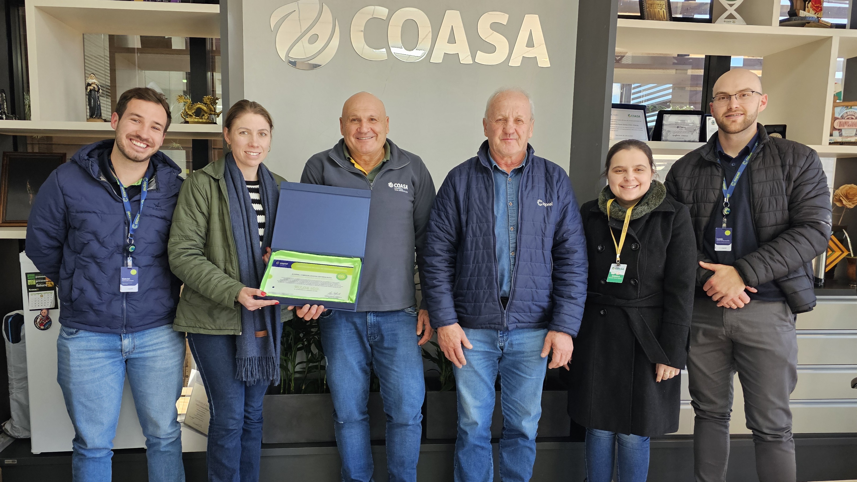 Coasa recebe certificação por utilizar energia proveniente de fontes renováveis e contribuir com a redução das emissões de gases de efeito estufa